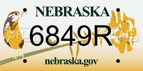 6849R Nebraska License Plate