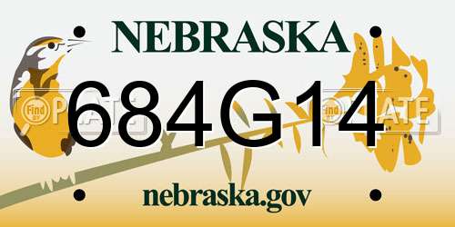 684G14 Nebraska License Plate