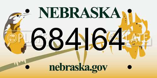 684I64 Nebraska License Plate