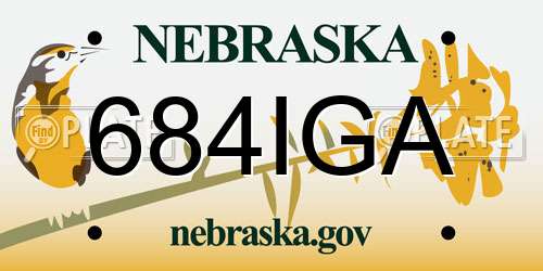 684IGA Nebraska License Plate