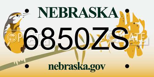 6850ZS Nebraska License Plate
