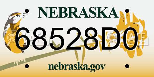 68528D0 Nebraska License Plate