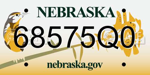 68575Q0 Nebraska License Plate