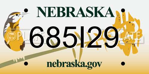 685I29 Nebraska License Plate