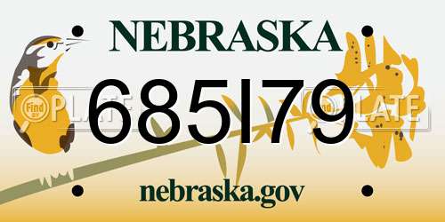 685I79 Nebraska License Plate