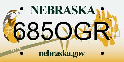 685OGR Nebraska License Plate