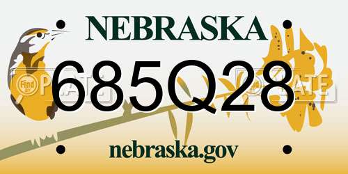 685Q28 Nebraska License Plate
