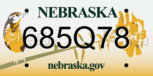 685Q78 Nebraska License Plate
