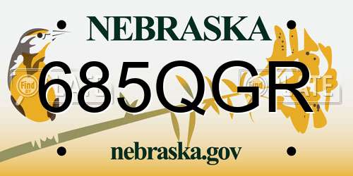 685QGR Nebraska License Plate