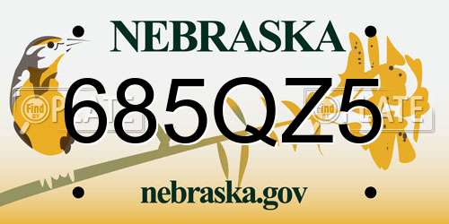 685QZ5 Nebraska License Plate