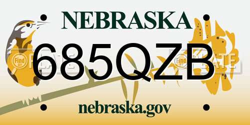 685QZB Nebraska License Plate
