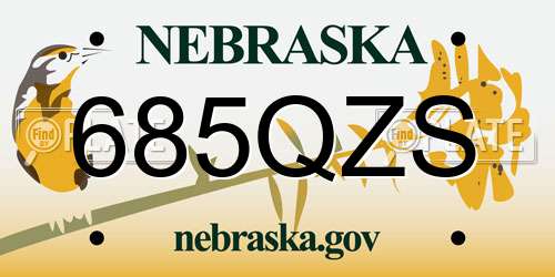 685QZS Nebraska License Plate