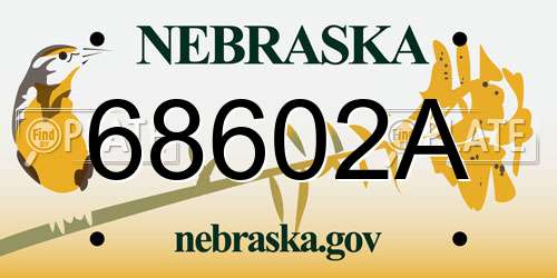 68602A Nebraska License Plate