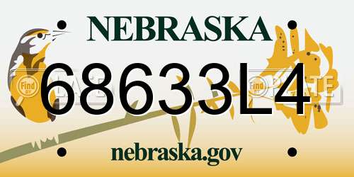68633L4 Nebraska License Plate
