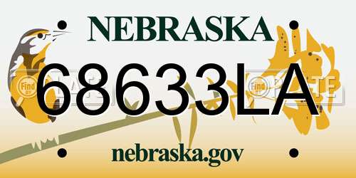 68633LA Nebraska License Plate