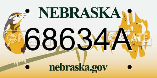 68634A Nebraska License Plate