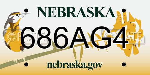 686AG4 Nebraska License Plate
