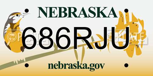 686RJU Nebraska License Plate