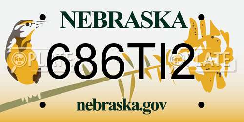 686TI2 Nebraska License Plate