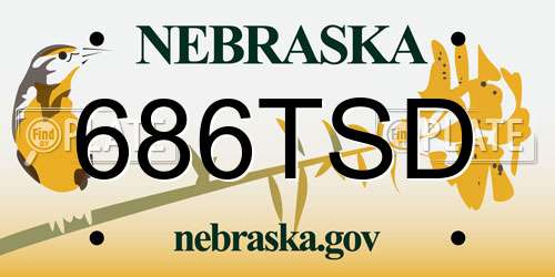 686TSD Nebraska License Plate