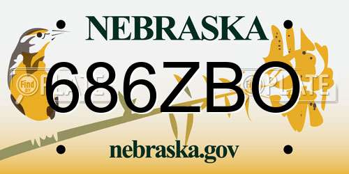 686ZBO Nebraska License Plate