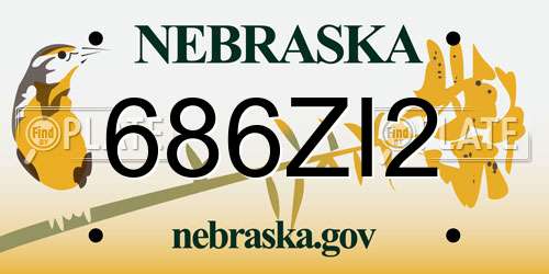 686ZI2 Nebraska License Plate