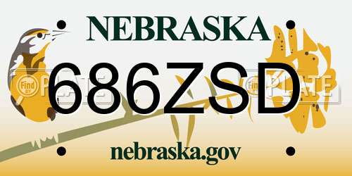 686ZSD Nebraska License Plate
