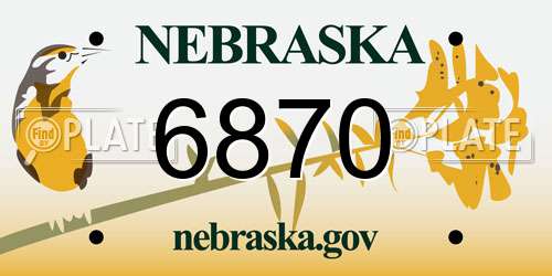 6870 Nebraska License Plate