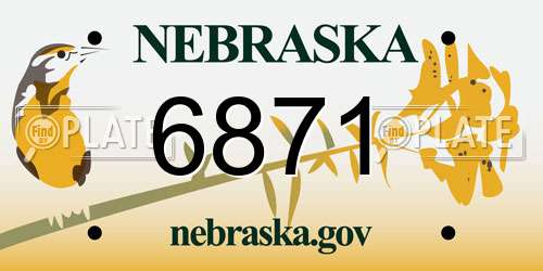 6871 Nebraska License Plate