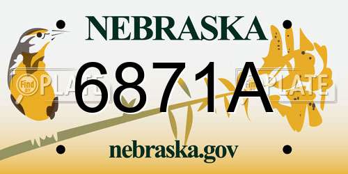 6871A Nebraska License Plate