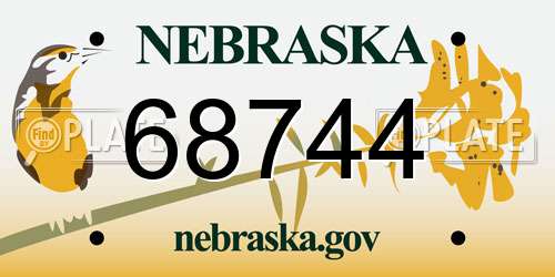 68744 Nebraska License Plate