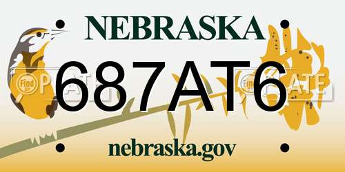 687AT6 Nebraska License Plate