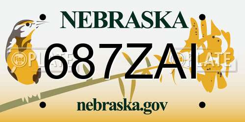 687ZAI Nebraska License Plate