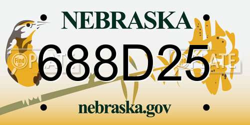 688D25 Nebraska License Plate
