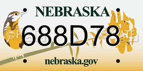 688D78 Nebraska License Plate