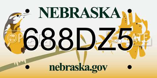 688DZ5 Nebraska License Plate