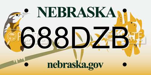 688DZB Nebraska License Plate
