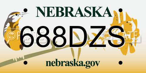 688DZS Nebraska License Plate