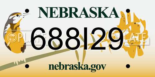 688I29 Nebraska License Plate