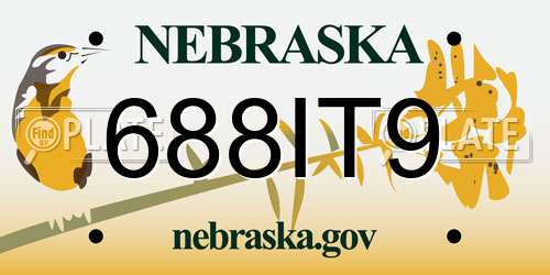 688IT9 Nebraska License Plate