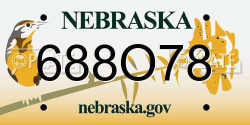 688O78 Nebraska License Plate