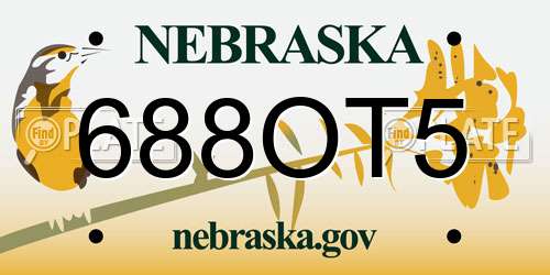 688OT5 Nebraska License Plate