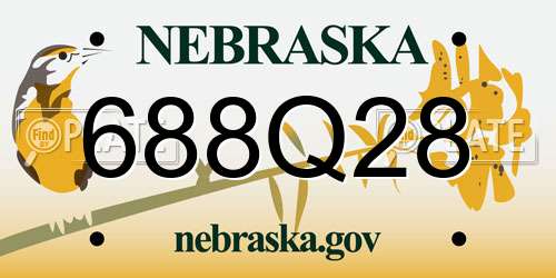 688Q28 Nebraska License Plate