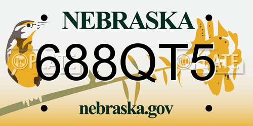 688QT5 Nebraska License Plate