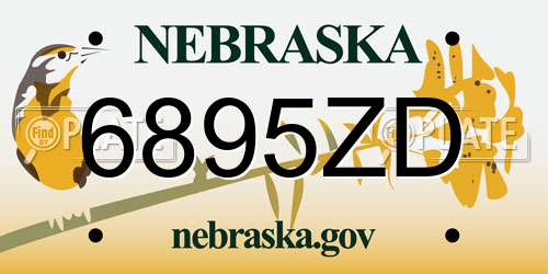 6895ZD Nebraska License Plate