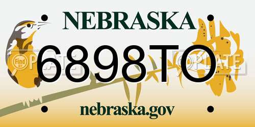 6898TO Nebraska License Plate