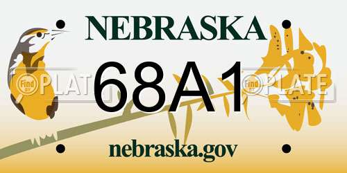 68A1 Nebraska License Plate