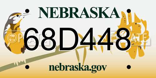68D448 Nebraska License Plate