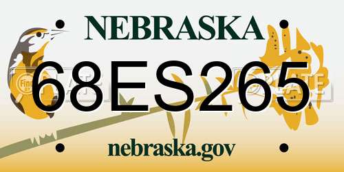 68ES265 Nebraska License Plate