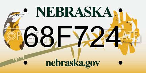 68F724 Nebraska License Plate
